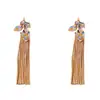 Pendientes Vintage de Aguja Plateada con Borlas y Hojas Tachonadas de Diamantes, Estilo de Mediados de Siglo, Pendientes de Botón Versátiles de Moda de Lujo Ligero con un Diseño Único