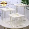 Caja de Pastel Cuadrada de 4 pulgadas / 6 pulgadas / 8 pulgadas / 10 pulgadas / 12 pulgadas / 14 pulgadas de una sola capa / doble capa Tres en Uno para Hornear