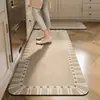 Tapete de Chão Moderno Simples de Lama Diatomácea Doméstico Absorvente Antiderrapante Tapete Longo para Pés Resistente à Lama Cozinha Tapete de Chão Duas Peças