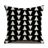 Funda de Almohada de Lino Qyc007 Flecha Geométrica Negra Puntos de Ola Funda de Cojín para el Hogar Funda de Cojín Suave