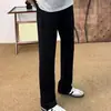 Pantalones de Hielo Negro Puro Seda Hombres 2026 Otoño Caída Pierna Recta Ajustada Casual Micro Acampanados Pantalones de Traje
