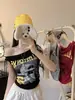 Estilo Nuevo de Verano Chica Cool Americana Moda Estampado Versátil Top Tubo con Impresionante Diseño Espalda Descubierta y Copas Integradas