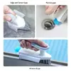 Escova de Limpeza de Rejuntes Multifuncional 3 em 1 Portátil - Limpeza Profunda para Canto de Banheiro Vaso Sanitário Fendas de Piso de Azulejo Cerâmico Cerdas Duráveis Escova Esfregão Doméstica Pesada