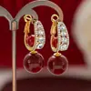 Celebridad de Internet Exquisita Moda Geométrica Circonita Perla Múltiples Formas Pendientes Pendientes de Lujo Accesible de Gama Alta Pendientes Festivos