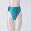 Brillantes Lustrosas Sedosas Braguitas Triángulo de Corte Alto para Ropa Exterior, Transfronterizas Ajustadas a la Cadera de Cintura Alta Talla Grande Ajustadas Ropa Interior 7254