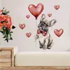 Adesivos de Parede Balão Coração de Filhote Transfronteiriço para Quarto, Sala de Estar, Parede de Fundo da Entrada, PVC Autoadesivo e Removível