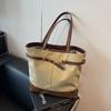 Bolso de cubo informal con contraste de moda para mujer, mochila multifunción de otoño e invierno 2024, bolso de hombro de moda coreano