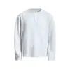 Camiseta de manga larga con cuello semiabierto para hombre, estilo americano moderno, color liso INS con textura rayada, top casual holgado para primavera y otoño
