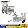 Remolque Galvanizado por Inmersión en Caliente 7*4 8*5 10*5 Eje Sencillo Tipo Jaula Vehículo Multiusos para Transporte de Materiales y Excavadoras