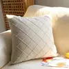 Funda de cojín hecha a mano pintada a mano con borlas para sofá, estilo de casa de campo bohemia nórdica retro, lujo ligero