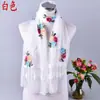 Cachecol de fio de flor de três cores para beleza feminina atacado cachecol bordado de camada dupla para mulheres fabricante de origem AliExpress entrega de uma peça