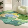 Alfombra de Sala de Estar con Musgo Nórdico Manta de Terciopelo de Cristal para Sofá y Mesa de Café Cobertura Completa para el Hogar Absorción de Agua Alfombra de Dormitorio junto a la Cama