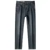 Estación Europea Otoño e Invierno Grueso Suave Rígido Yassel Sarga Elástica Algodón Casual Recto Ajuste Delgado Jeans para Hombre