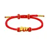 Jiu Feng Xiang 999 Ouro e Prata Puros Pulseira Trançada de Ouro com Padrão de Nuvem Cavalo com Contas da Sorte, Trança de Corda de Mão de Cavalo, Presente para Amigos