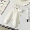 Meias Novas Femininas para Primavera e Verão Meias Brancas Bordadas Femininas Anti-Pilling Meias Esportivas Cano Curto Respiráveis Modernas Meias de Algodão Cano Curto para Mulheres