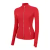 Jaqueta LU com gola alta e zíper dourado, casaco esportivo de manga longa, top de alta elasticidade slim-fit para corrida, fitness e yoga para mulheres