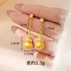 Brincos de Cabacinha Dourada Vietnamita, Tendência Nacional, Estilo Palaciano, Brincos de Fechadura Ruyi Cravejados com Diamantes, Imitação de Ouro Retrô, Joias Duradouras