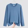 Camiseta de Manga Larga Estilo Sencillo para Hombre Primavera y Otoño Suelta Forrada Camisa Base Marca de Moda Ropa de Invierno de Moda