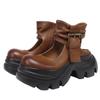 Zapatos hechos a mano de alta calidad 2025 Primavera y Verano Nuevos Zapatos de Mujer con Suela Gruesa de Cuero Vacuno Ligeros Suaves Traseros Vacíos Boca Poco Profunda Sandalias Baotou
