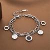 Pulseira de aço titânio all-match de joias transfronteiriças europeias e americanas Pulseira de aço titânio elegante boêmia coreana não desbota joias femininas