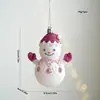 Novo conjunto série rosa choque de decorações de Natal, guirlanda de urso e boneco de neve de plástico, enfeites de árvore de Natal, transfronteiriço