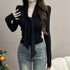 Diseño Sense Camiseta de Manga Larga para Mujer Primavera Otoño e Invierno Nuevo Estilo Extranjero Spice Girl Interior Ajustado Adelgazante Camiseta Base Top