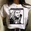 Camiseta Branca Manga Curta Estampada Anime Attack on Titan Feminina Comércio Exterior Cross-border Wish/ebay Amazon