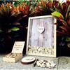 Escritorio de Registro Cuadrado de Madera para Boda Libro de Mensajes de Escritorio Cumpleaños Fiesta de Boda Tablero de Registro Cuaderno Corazón de Durazno