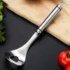 Colher para almôndegas de aço inoxidável 304 com cabo redondo, usada para pressionar almôndegas, uma ferramenta de cozinha para fazer bolinhos de peixe e bolinhos de carne