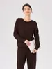 Tops de Mujer Invierno Nuevo Amigable con la Piel Cálido Ajustado Punto Grueso Terciopelo Copo de Nieve Delantero y Trasero Dos Usos Cordón Tops de Manga Larga