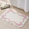 Alfombra de baño absorbente antideslizante de cachemira sintética simple para uso doméstico, resistente a la suciedad, resistente al desgaste, fácil de mantener, felpudo, alfombrilla de inodoro