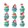 Decoração de Festa de Aniversário Infantil Desenho Novo Sereia Pratos de Papel Copos de Papel Guardanapos de Papel Toalha Decorações de Festa