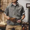 Camiseta Retro Americana de Manga Corta para Hombre Verano Holgada Nueva 2026 Ropa de Trabajo de Media Manga Camisa Polo