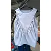 25 nuevos estilos de ropa de primavera para mujer de JJ, moda europea y americana, simples y versátiles, tops sin mangas plisados de color liso, se agregaron nuevos colores