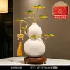 Nuevos Adornos de Pino Verde y Calabaza de Lujo Estilo Chino, Decoraciones de Lujo Ligero para Sala de Estar, Vestíbulo, Oficina y Regalos