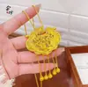 Bolsa Pingente Cadeado de Borla Dragão e Fênix Discípulo de Tianzi com Design Vazado Esculpido, Cobre Banhado a Ouro, Colar Estilo Tendência Nacional, Versátil