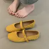 Sapatos Mary Jane com Tachas Cor de Café para Mulheres, Novo Estilo Outono e Inverno 2026, Sapatilha de Bico Redondo de Lã Sapatos Retrô