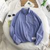 Camisa listrada casual 2023 Outono Masculino Estudante Coreano Camisa Solta All-match Camisa Masculina Top de manga comprida