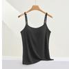 Camisola de Algodón con Hilo Nuevo Estilo Otoño e Invierno para Mujer con Almohadilla en el Pecho, Prenda Interior Básica de una Pieza, Espalda Hermosa Taza Fija, Talla Grande