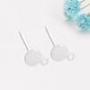Pendientes de Base Plana S925 con Baño de Oro Real y Agujas de Plata en Bucle Accesorios para Joyería de Plata Hecha a Mano DIY