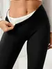 Fornecimento Exclusivo Transfronteiriço de Leggings Grossas com Forro de Lã de Cordeiro para Mulheres, Calças Apertadas de Cintura Alta para Outono e Inverno, Calças Térmicas, Calças de Yoga, Estilo Europeu e Americano