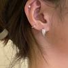 Cao Shi Geométrico Cuadrado Simple Hebilla de Oreja para Mujer Combinación Diaria Elegante Francés Aretes Elegantes Explosiones Transfronterizas Europeas y Americanas