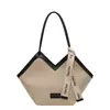 Bolsa de Lona para Mujer Gran Capacidad 2024 Nuevo Bolso de Hombro de Nicho Verano Versátil Bolso Tote Textil para Viajes