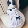 Ropa para Perros Primavera y Verano Delgada Estilo Maid de Colegio Lolita Blanco y Negro Perro Mediano y Grande Mascota Golden Retriever Samoyedo