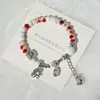 Pulsera de Cerámica Jingdezhen Nueva Pulsera de Cerámica China Joyería Estudiante Estilo Tíbet Cuerda Trenzada a Mano Puesto Regalo para Estudiante