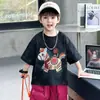 Traje de Verano de Manga Corta para Niños 2026 Nuevo Fresco y Guapo Conjunto de Dos Piezas de Shorts para Bebé Ropa de Verano Estilo Coreano para Niños