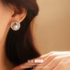 Pendientes de plata con circonitas y perlas redondas, estilo moderno, asimétricos, elegantes, de alta gama y sencillos para mujer.