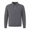 Yidao Vintage 2026 Otoño Nuevo Retro Americano Old Money Suéter Pulóver de Punto Trenzado con Cuello Polo de Botones