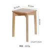 Silla de Comedor de Madera Maciza para Uso Doméstico, Taburete de Madera de Estilo Nórdico para Sala de Estar, Taburete Redondo, Taburete de Madera Apilable para Comedor