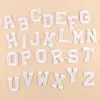 Pegatinas de tela bordadas 26 colores blanco y negro letras en inglés parche adhesivo número de uniforme escolar pinyin accesorios para ropa etiqueta de tela